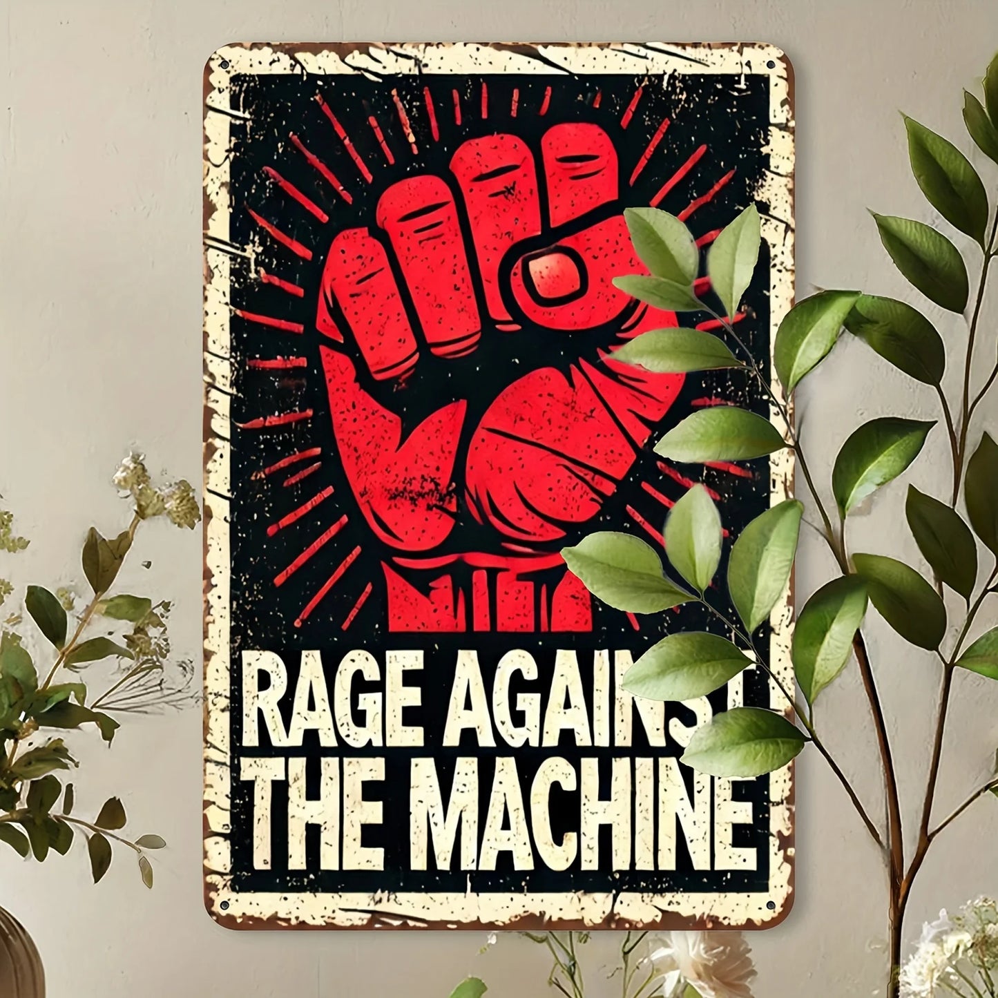 Rage Against The Machine 8x12 Metal Tin Wall Art | Durable Home Decor for Kitchen, Bar | Easy to Hang, Unique Gift Idea