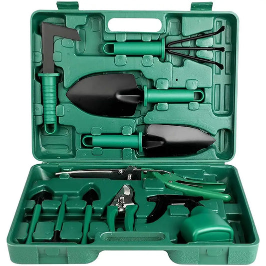 Garden tool set, gardening gift 10 pieces of plant hand tool set, suitable for women and men gardeners