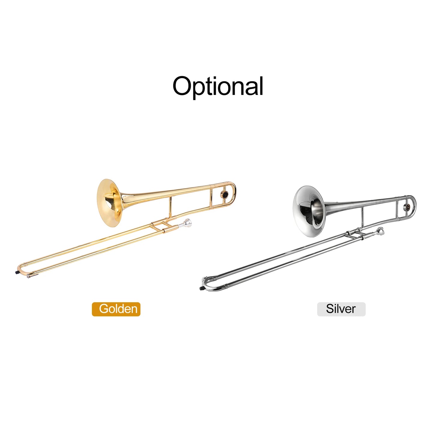 Brass Gold Lacquer Silver Trumpet Alto Trombone Brass Bb Tone B Flat Wind Instrument with Cupronickel Mouthpiece Wind Instrument