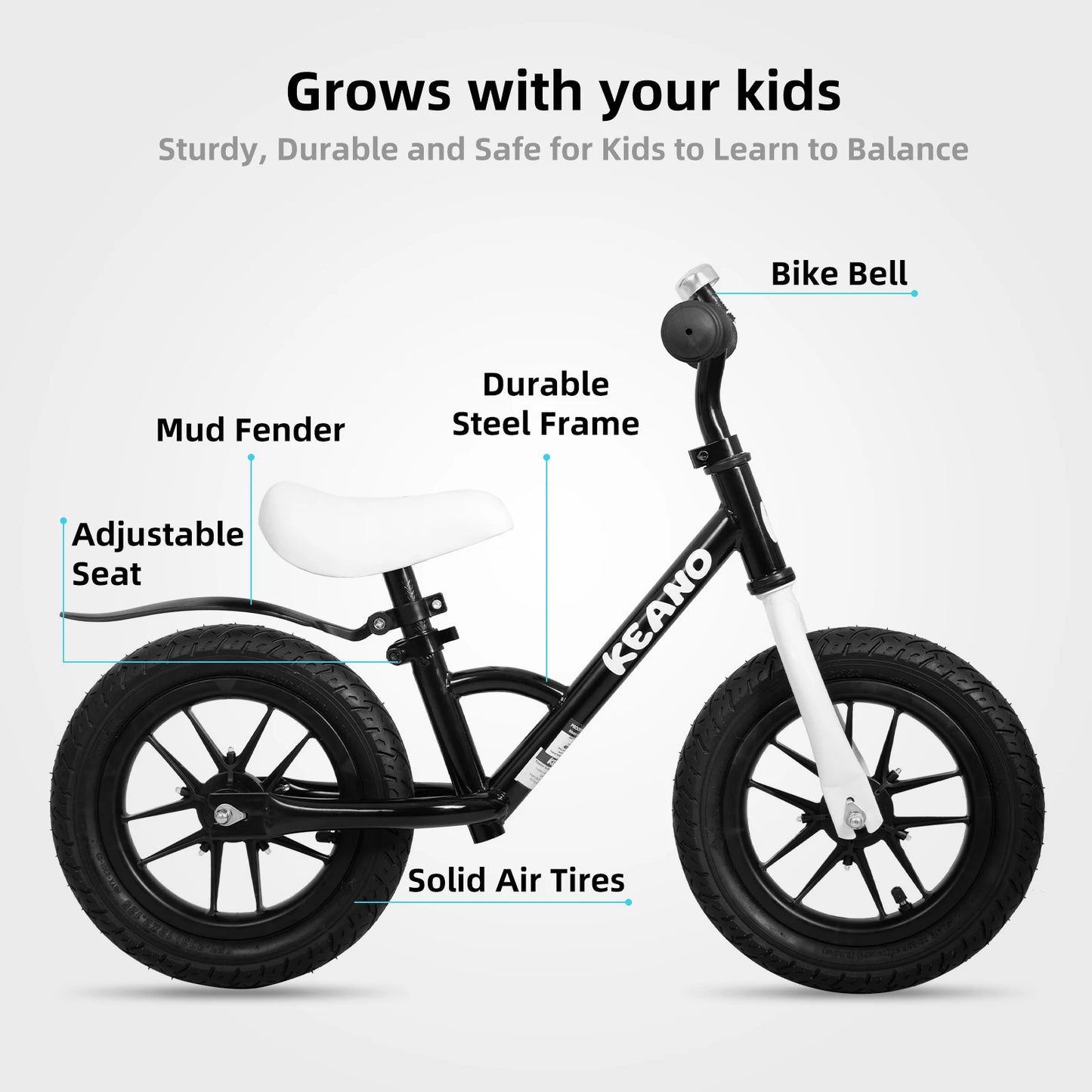 JOYSTAR 12 Inch Kids Balance Bike with Colorful Lighting Wheels, No Pedals Push Bikes for 2-5 Years Old Boys Girls
