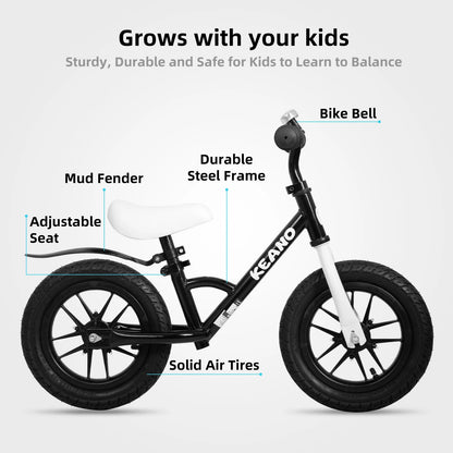 JOYSTAR 12 Inch Kids Balance Bike with Colorful Lighting Wheels, No Pedals Push Bikes for 2-5 Years Old Boys Girls