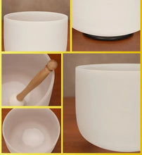 Load image into Gallery viewer, 8 Inch 432hz Singing Bowl with 2 Sticks Chakra Quartz Sound Bowls Yoga Meditation Instruments Nepal Crystal Bowls Sound Healing
