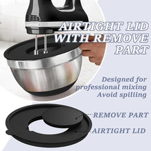 Load image into Gallery viewer, 8pcs Mixing Bowls with Airtight Lids Stainless Steel Mixing Bowl Set, Attachments  Bottoms, Black Kitchen Bowls, Baking Serving
