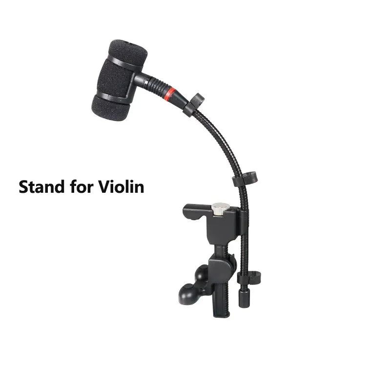 Instrument Microphone Clip Clamp for Violin Mandolin Cello and Wooden Guitar, Mic Stand Rackmount