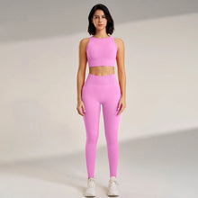 Load image into Gallery viewer, Yoga Clothing Set Women&#39;s High Waisted Leggings and Top Two Piece Seamless Fitness Exercise Clothing Fitness Workout Underwear
