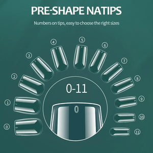 NAILPOP Soft Gel Nail Tips 600PCS Pre-Buff Full Cover Coffin Almond  Oval Shaped Nail Extenison Tips Half Matte Gel X Fake Nails