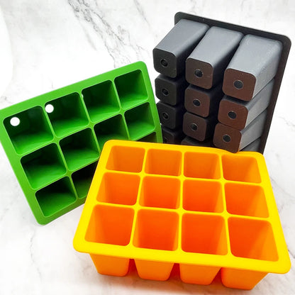 12 Holes Silicone Seedling Starter Trays Breathable Flower Plant Seed Grows Box Reusable Gardening Sowing Tray for Plants Indoor