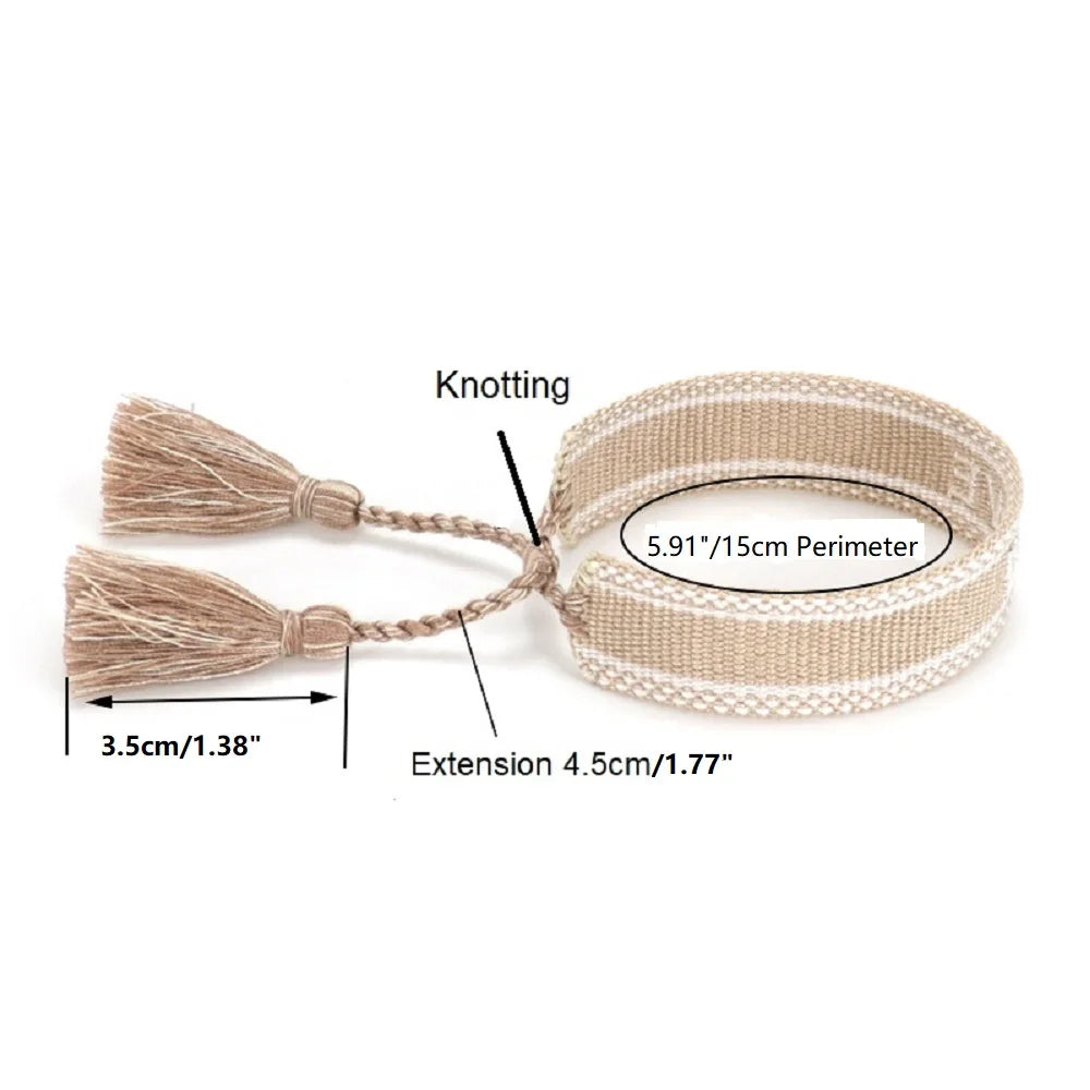 GOOD VIBES Woven Embroidery Bracelets Adjustable Bracelet Gifts Stackable Jewelry