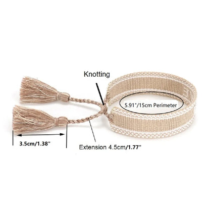 GOOD VIBES Woven Embroidery Bracelets Adjustable Bracelet Gifts Stackable Jewelry