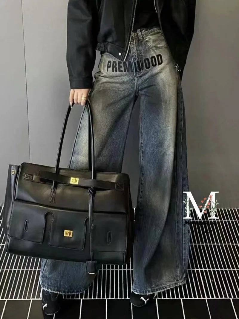 Luxury Genuine Leather Tote Bags for Women Large Capacity Travel Shoulder Bag Designer Handbags Ladies Shopping Purse