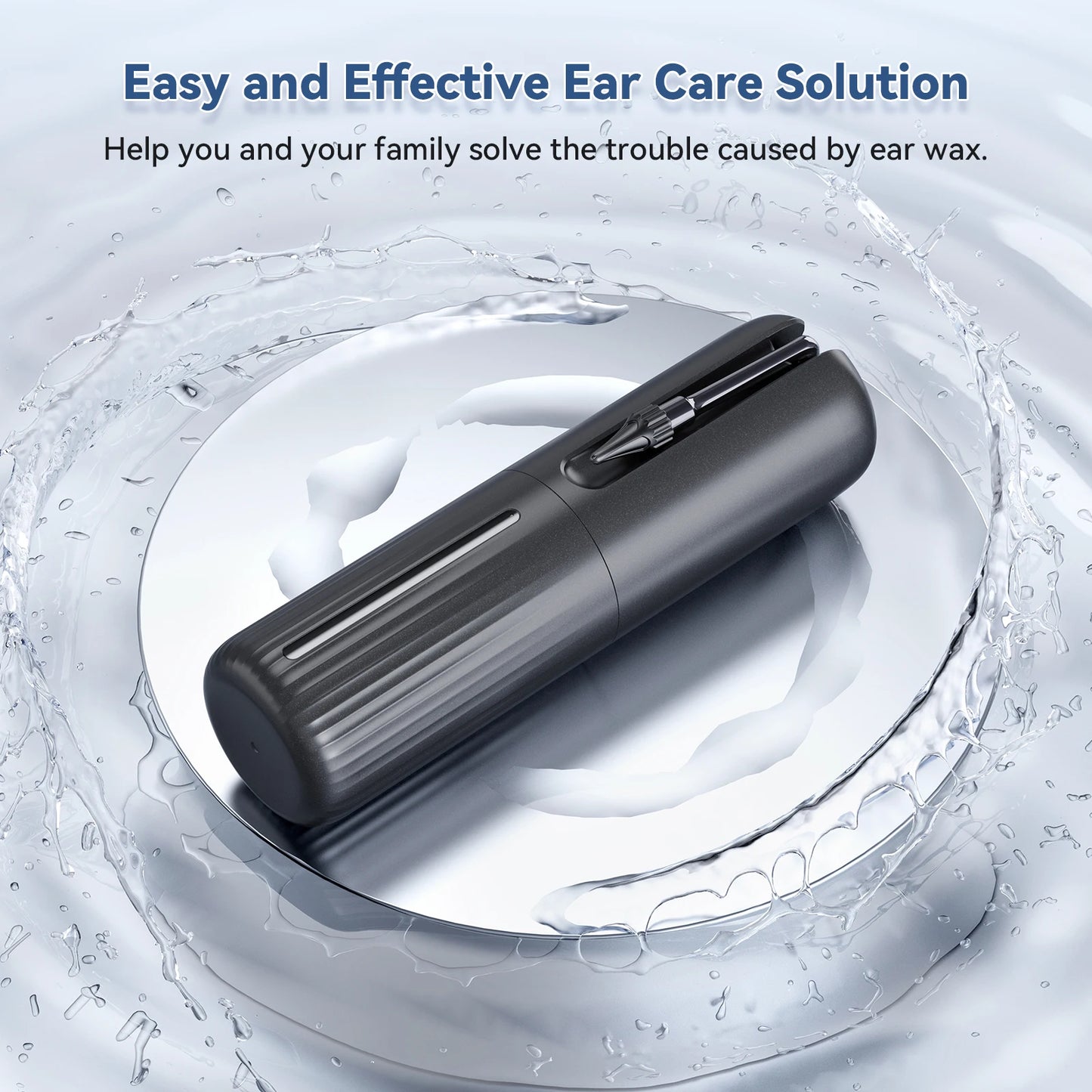 Ear Cleaner Water Powered Electric Ear Wax Removal Kit Waterproof USB Rechargeable 4 Pressure Settings Safe & Effective Cleaner