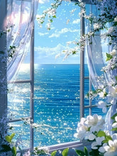 Load image into Gallery viewer, Seascape Landscape Diamond Painting 5D DIY Embroidery Kits Flowers Window Mosaic Art Handmade Gift
