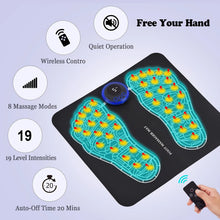 Load image into Gallery viewer, EMS Foot Massage Pads for Improved Circulation, Muscle Relaxation, Plantar Pain Relief, Back and Leg Foot Massage with Remote C
