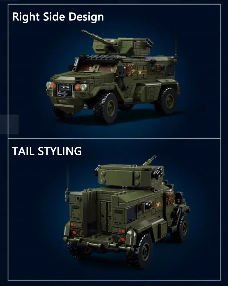 519PCS Typhoon VDVS Assault Armored Vehicle Building Blocks Model with Mini Figures Creative Play Toy Gift for Kids Collectors