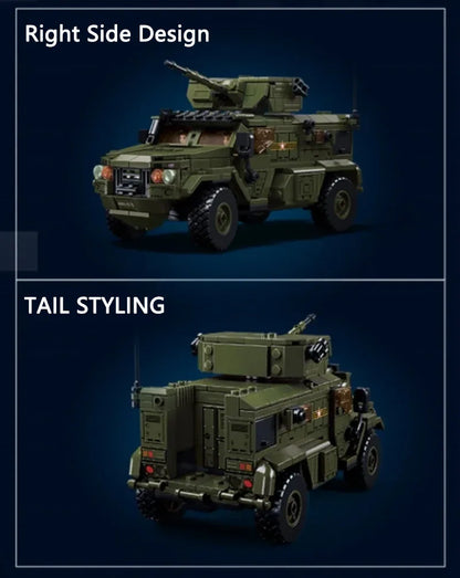 519PCS Typhoon VDVS Assault Armored Vehicle Building Blocks Model with Mini Figures Creative Play Toy Gift for Kids Collectors