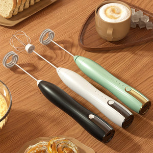 Electric Drink Mixer 3 Speeds Mini Stirrer Whipper Adjustable USB Rechargeable 14000rpm 1500mAh with TYPE-C/Mixing Head Wireless