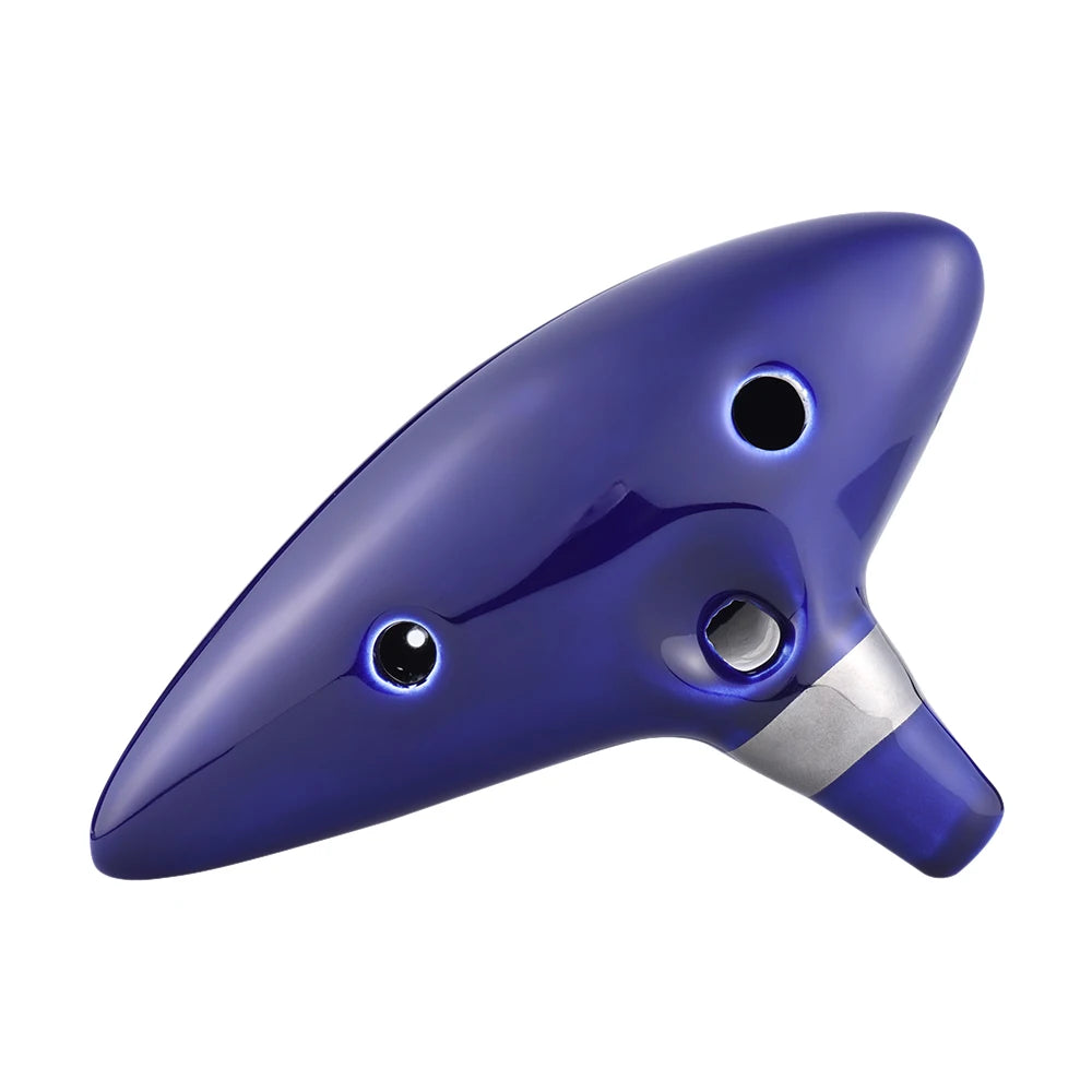 12 Hole Ocarina Ceramic Alto C Vessel Flute Wind Musical Instrument With Simple Music Score Rope for Beginners