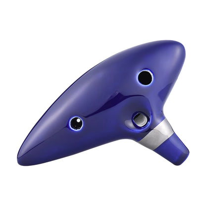 12 Hole Ocarina Ceramic Alto C Vessel Flute Wind Musical Instrument With Simple Music Score Rope for Beginners