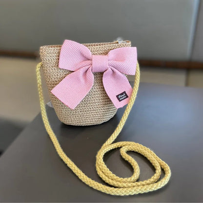 Kids Hat For Girls 3-8Y Straw Children's Sunshade Cap Bag Summer Baby Travel Sunscreen Beach Hat Sun Fisherman Cap Fashion Style