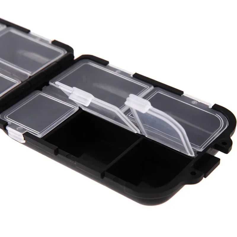 FLYSAND 10 Compartments Fishing Box Mini Storage Box Fishing Tackle Box Fishing Bait Spoon Hook Bait Box Gadget Box Pesca