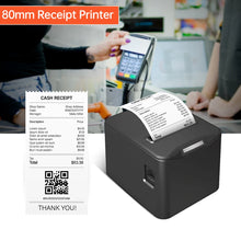 Load image into Gallery viewer, Bisofice Thermal Receipt Printer 80mm Desktop Direct Thermal Printing USB+LAN Connection High Speed with Auto Cutter Large Paper
