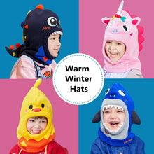 Load image into Gallery viewer, Kids Winter Hat Pompom Children Knitted Hats Baby Girls Boys 3D Animal Hat with Warm Fleece Lining Hats
