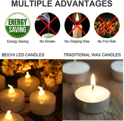 LED Flameless Candles with Remote Control Realistic Bright Flickering Flameless Battery Operated LED Votive Tea Light Candles