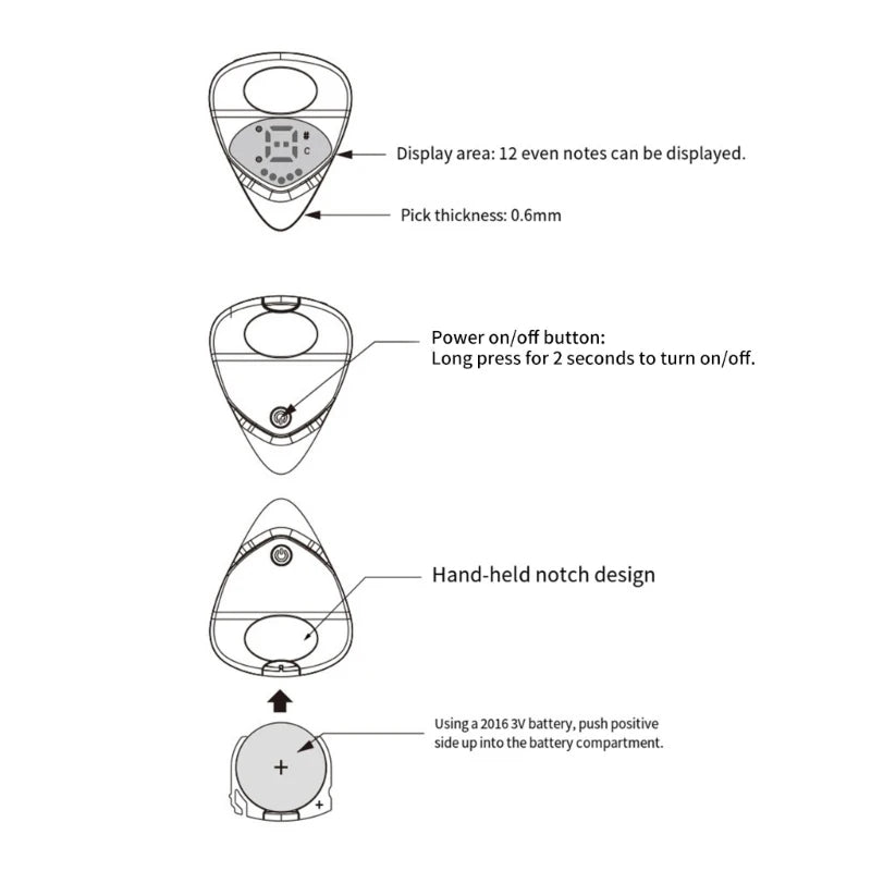 Guitar Picks With Built In Tunner Real Time Monitoring Best Choice For Acoustic And Electric Instrument Players