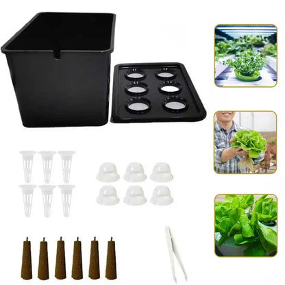 1 36-piece hydroponic seedling starter kit, indoor soilless vegetable and herb growing system, perfect for balcony gardening