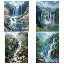 Load image into Gallery viewer, 5D DIY Full Square&amp;Round Diamond Painting Forest Waterfall Landscape Set Mosaic Art Home Decoration Gift for Living Room Bar
