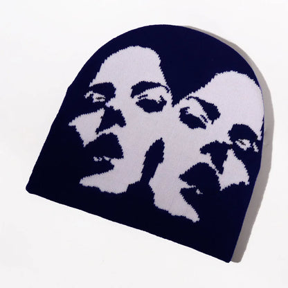 Women's Caps Image Pattern Knitted Hats For Men Casual Fashion Autumn And Winter Warm Outdoor Hip Hop Hat