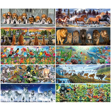 Load image into Gallery viewer, DIY 5D Diamond Painting Full Drill Animal Zoo World Diamond Embroidery Dog Tiger Lion Horse Bird Wolf Living Room Wide Panel

