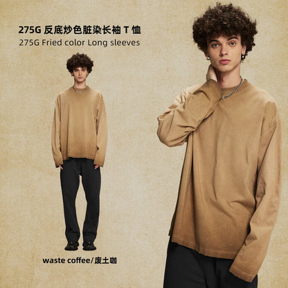Long-sleeved t-shirt with bottom color