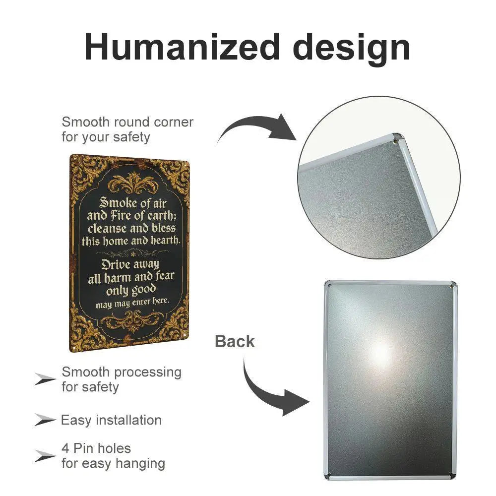 Tin Wall Decoration 8x12 Inches Retro Style Design with Black and Gold Logo Suitable for Home Decoration Cafes