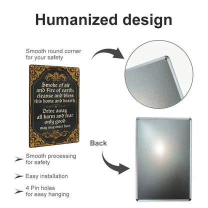 Tin Wall Decoration 8x12 Inches Retro Style Design with Black and Gold Logo Suitable for Home Decoration Cafes