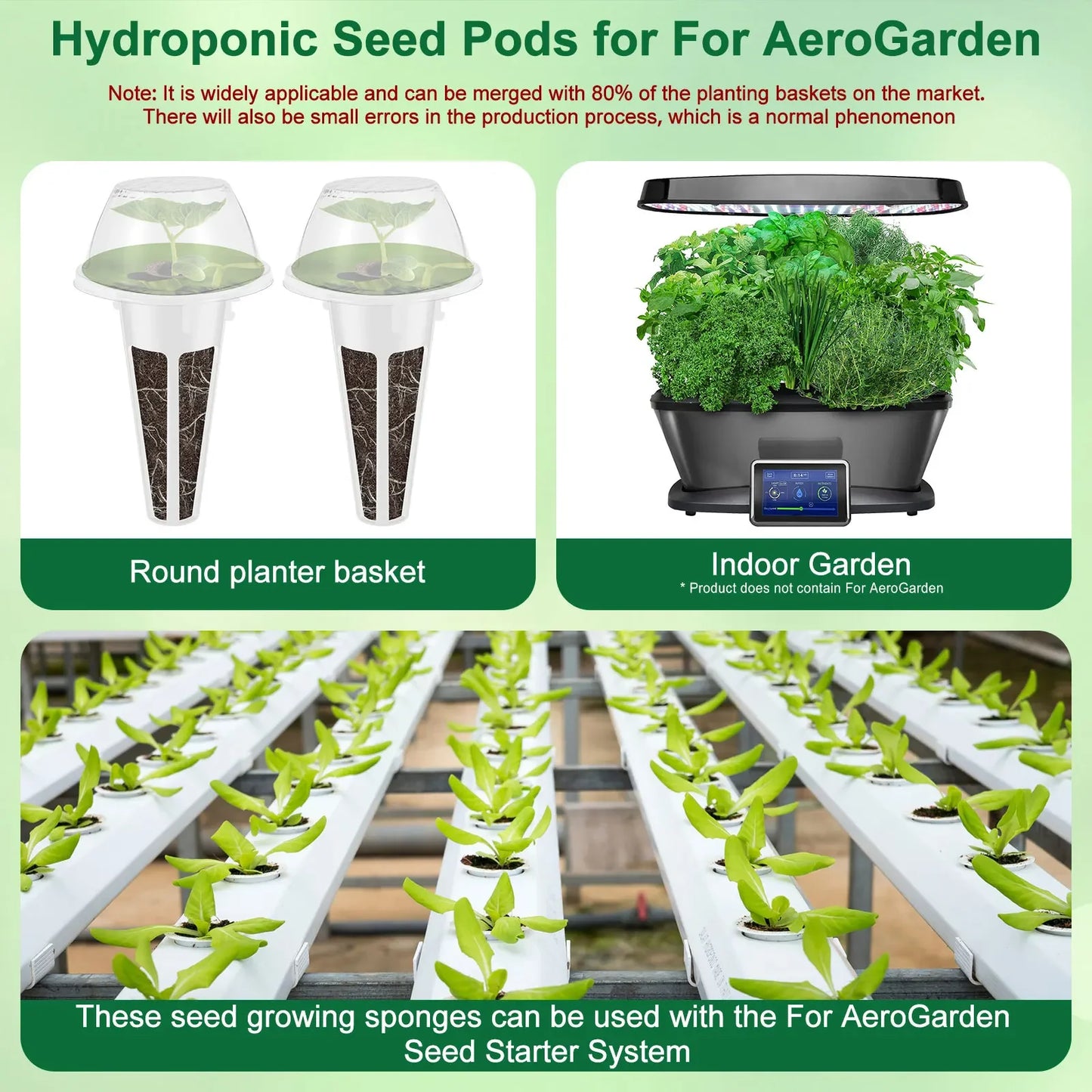 120Pcs Hydroponic Garden Accessories Pod Set Reusable Plant Pod Kit Clear Hydroponic Grow System Seed Pod Kit with 30 Grow NEW