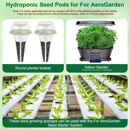 120Pcs Hydroponic Garden Accessories Pod Set Reusable Plant Pod Kit Clear Hydroponic Grow System Seed Pod Kit with 30 Grow NEW