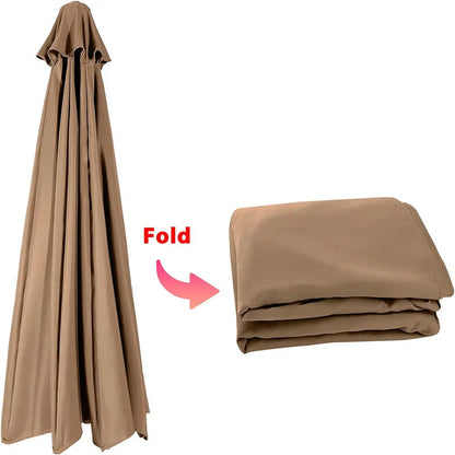 Umbrella Replacement Canopy 6/8 Ribs Patio Umbrella Cloth without Stand 7.5/9/10ft Outdoor Beach Garden Waterproof Parasol Cover