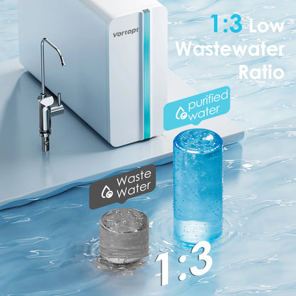 Reverse Osmosis Water Filter,Alkaline & Remineralization Water Filter, 1000GPD RO System, Reduce TDS, 3:1 Drain Ratio