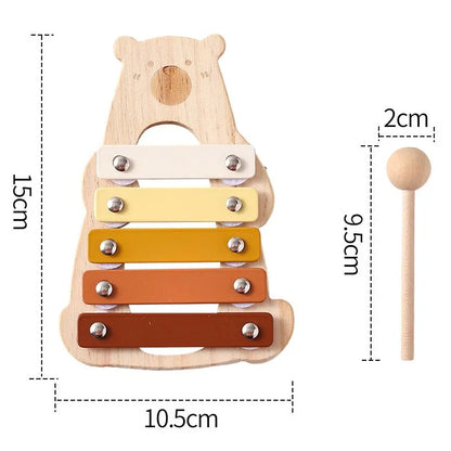Wooden Baby Montessori Toys Musical Rattle Instruments Xylophone Percussion Sensory Rattle Toys Educational for Baby Toys Gifts
