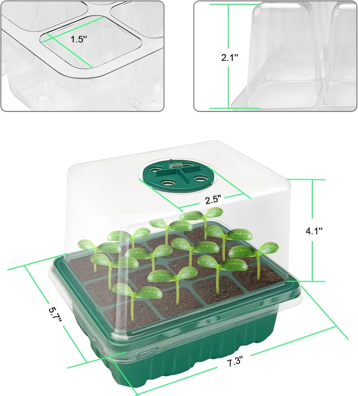 Full-Featured Seedling System, Moisturizing and Insect-Proof Transparent Cover, Layered Drainage Tray, Home Gardening Nursery Greenhouse Kit