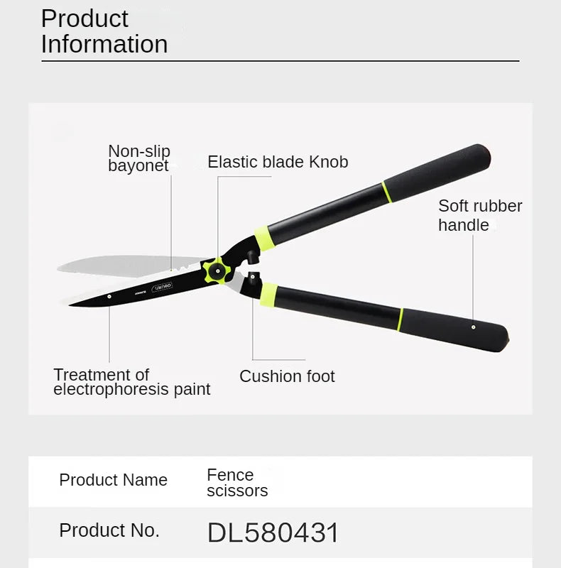 Deli Gardening Scissors Flower / Pruning Shears Lawn Special Hedge Shears Strong Pruning Branches Pruning Tools for Home Garden