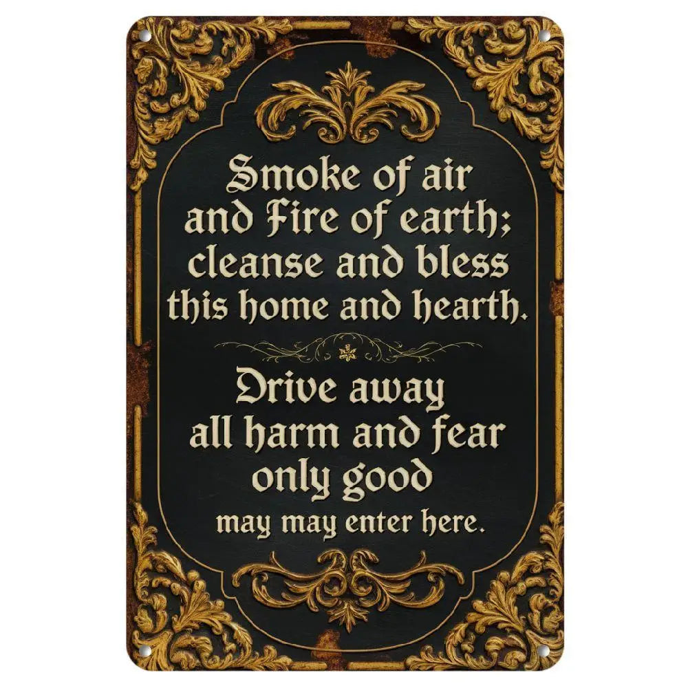 Tin Wall Decoration 8x12 Inches Retro Style Design with Black and Gold Logo Suitable for Home Decoration Cafes