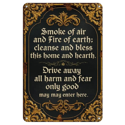 Tin Wall Decoration 8x12 Inches Retro Style Design with Black and Gold Logo Suitable for Home Decoration Cafes