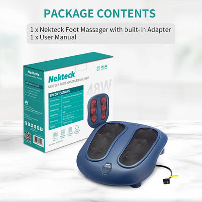 Nekteck Electric Foot Massager Heating Therapy Hot Compress Shiatsu Kneading Roller Muscle Relax Pain Relief Foot Spa Machine