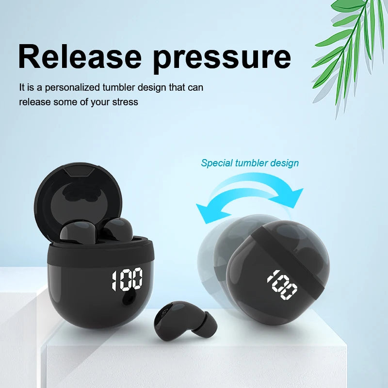 Black Invisible Mini Earbuds Wireless Bluetooth Low Profile Micro Smallest Tiny Discreet Hidden Earbuds Work Small Headphones