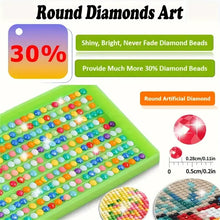 Load image into Gallery viewer, DIY diamond painting kit with snow leopard pattern pouncing on prey, frameless full diamond art, multiple sizes to choose from
