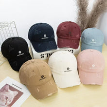 Load image into Gallery viewer, Baseball cap, fashionable embroidered letters, shabby soft felt hat, multi-functional fashionable hard-top hat for women
