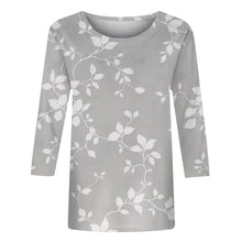 Load image into Gallery viewer, Female Clothing Delicate Fashion Shirts Floral Round Neck 3/4 Sleeves Printed Summer Women Pullover Daily Wear Vetement Femme
