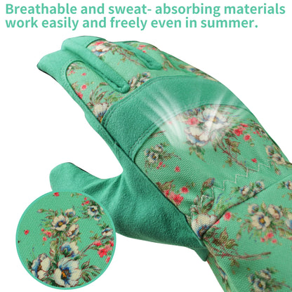 Gardening Gloves for Women Breathable leather Garden Gloves with Grip Thorn-Proof Puncture-Resistant Work Gloves